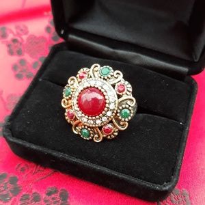 Turkish ring with gold and silver incrustations